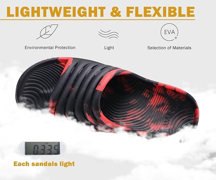 KuaiLu Womens Recovery Sandals With Comfortable Plantar Fasciitis Support,Ladies Orthotic Open Toe Sport Slides Thick Cushion Reduces Stress on Feet,Joints & Back Post-Exercise