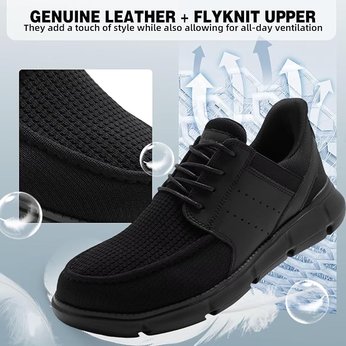Men's Orthopedic Slip On Loafers, Casual Dress Shoes for Business Work - Arch Support for Plantar Fasciitis, Comfortable Walking Shoes for Flat Feet, Foot & Heel Pain Relief, Ideal for Standing All Day
