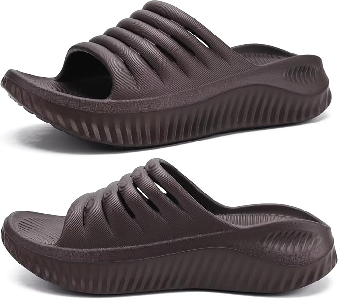 KuaiLu Womens Recovery Sandals With Comfortable Plantar Fasciitis Support,Ladies Orthotic Open Toe Sport Slides Thick Cushion Reduces Stress on Feet,Joints & Back Post-Exercise
