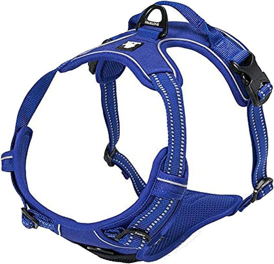 TRUE LOVE Adjustable No-Pull Dog Harness Reflective Pup Vest Harnesses Comfortable Control Brilliant Colors Truelove TLH5651(Royal Blue,M)