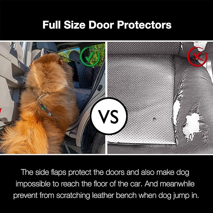 iBuddy Truck Seat Cover for Dogs 100% Waterproof Back Seat Cover for Crew Cab Machine Washable X-Large Pet Hammock with Side Flap Against Dirt and Fur for Large SUV and Truck Dog Seat Protector