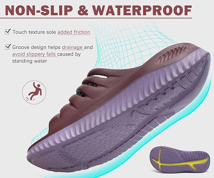 KuaiLu Womens Recovery Sandals With Comfortable Plantar Fasciitis Support,Ladies Orthotic Open Toe Sport Slides Thick Cushion Reduces Stress on Feet,Joints & Back Post-Exercise
