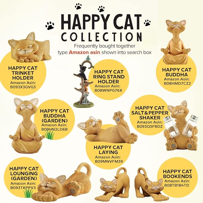 JFSM INC. Whimsical Orange Cat Lounging Figurine Cat Home Office Decoration - Happy Cat Collection - Gifts for Cat Lovers, Cat Lover Gifts for Women, Cat Lover Gifts for Men, Cat Decor for Cat Lovers