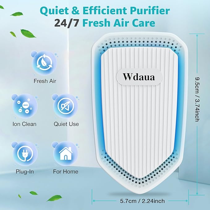 Plug In Air Ionizers 4 Pack Air Purifier Negative Ion Air Purifiers Ionizer for Home, Bedroom, Office, Basement Kitchen Air Freshener Odor Reducer Pets Smoke Smell (4, White) (4, White)