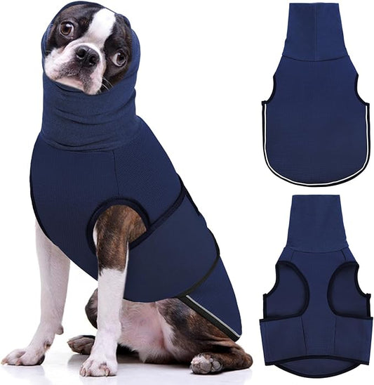 AOFITEE Dog Anxiety Vest, Dog Anxiety Calming Hoodie, Pet Thunder Jacket Calming Shirt for Fireworks, Thunder, Travel, Separation, Noise Block & Ear Protection Recovery