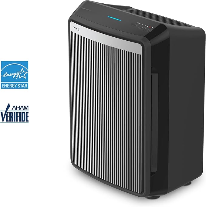 Winix 9800 4-Stage True Hepa Air Purifier with WiFi and PlasmaWave, 500 Sq Ft,Black,Large