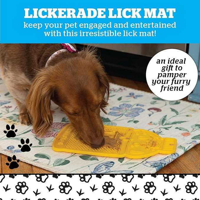 Lickerade Lick Mat for Pets - Non-Slip Durable Dog and Cat Pad - Perfect for Anxious Pets and Distraction During Grooming or Bathing