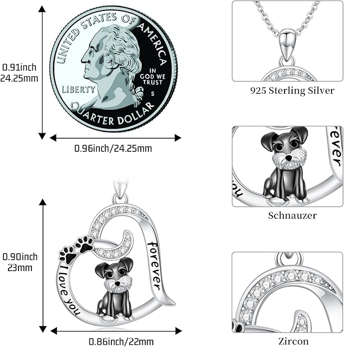 Dog/Paw Print/Infinity Necklace for Women 925 Sterling Silver Heart Dogs Pendant Necklaces Jewelry Christmas Birthday Gifts for Dog Lovers Friends