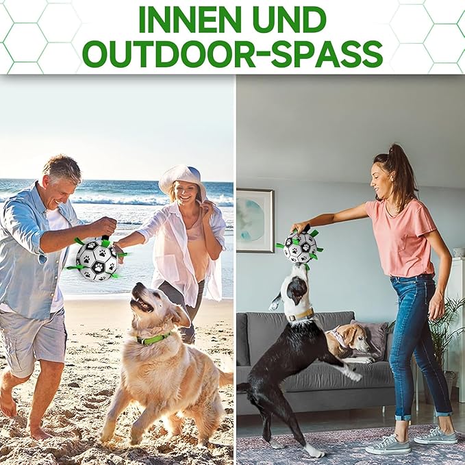 Dog Toys, Dog Soccer Ball with Straps for World Cup, Interactive Dog Balls for Small Medium Breed, Dog Birthday, Herding Ball, Durable Toy for Puppy Outdoor Play (6 Inch)