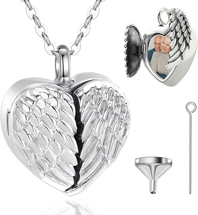 EUDORA Sterling Silver Urn Necklace for Ashes for Women Men, Ash Pendant for Human Cat Dog Ashes, Necklace for Ashes of Loved One Dad Mom Papa Pet Cremation Souvenir Jewelry for Funeral, 20inch