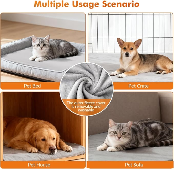 Heated Cat Bed, 9 Adjustable Temperature Waterproof Cats Heating Pad for Cats with 4 Timer Options, Pet Heating Pads for Cats Dog, Cat Heated Pads Indoor, 17.7" x 23.6"