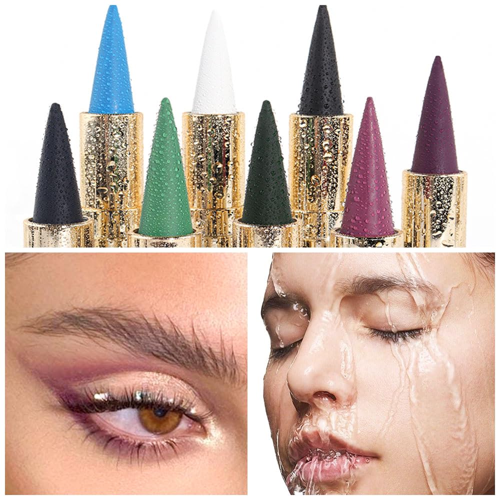evpct 1Pcs Light Purple Gel Eyeliner Pencil Eye Black Face Paint Stick Makeup Set Waterproof Matte Cream Crayon Eyeliner Pencil Set Cat Eye Liners Eyeshadow Guide delineador de ojos contra el agua
