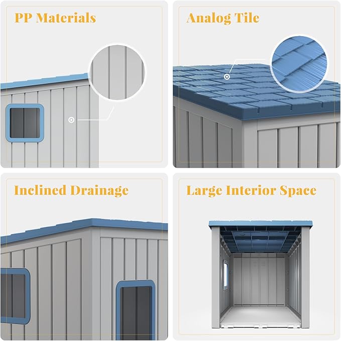 DRATO Dog House Indoor and Outdoor with Weatherproof Roof Removable Floors for Small to Middle Sized Dogs Easy to Assemble