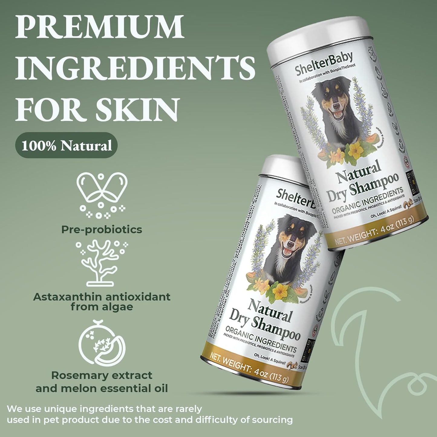 Dry Shampoo for Dogs – Antifungal Itchy Skin & Hot Spot Relief, Yeast Infection & Paw Licking Treatment, Dog Powder with Allergy Support