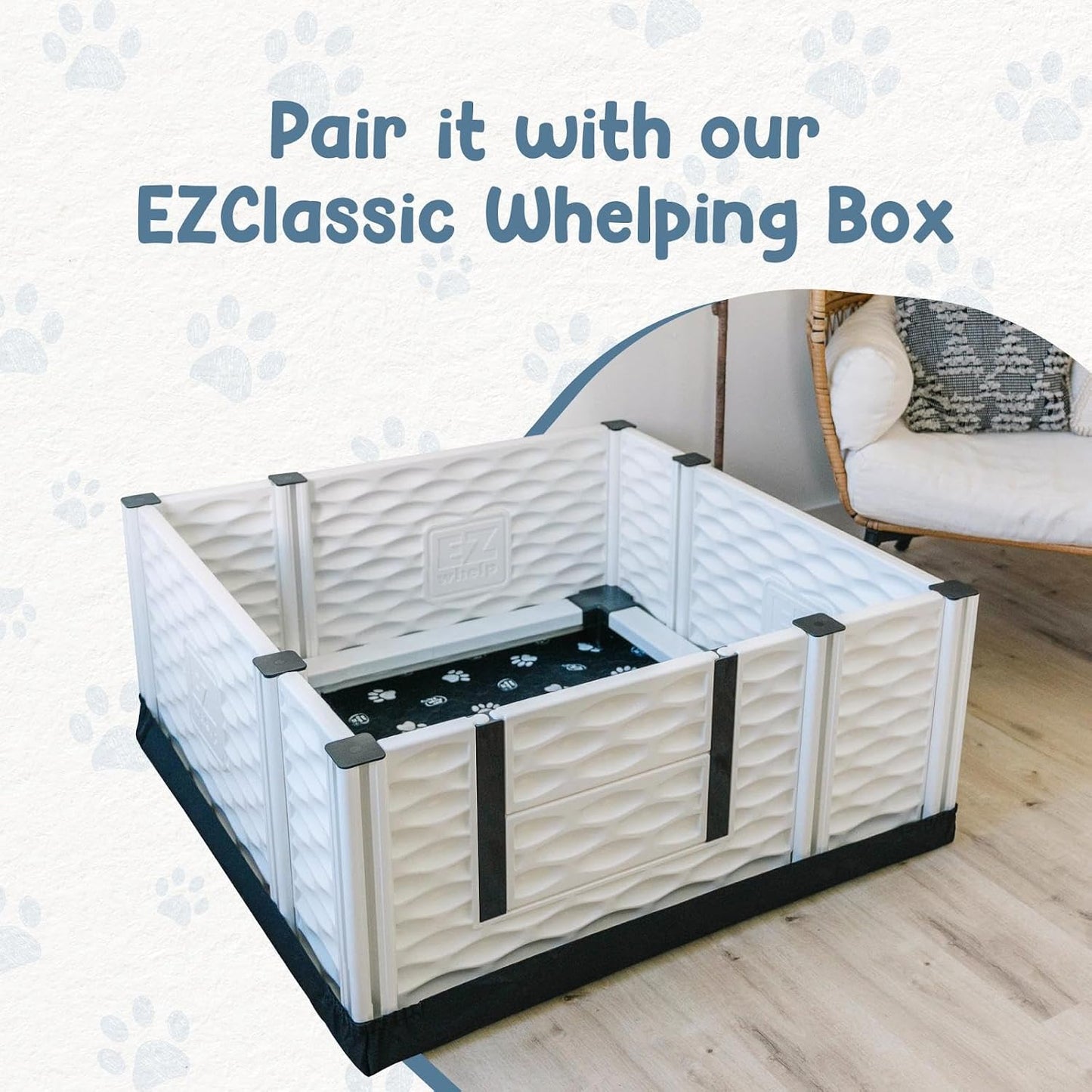 EZwhelp Reusable Dog Pee Pads, Washable Waterproof Mats for Dog Potty Training or Whelping Pads, 39x39 Inch, 2 Pack