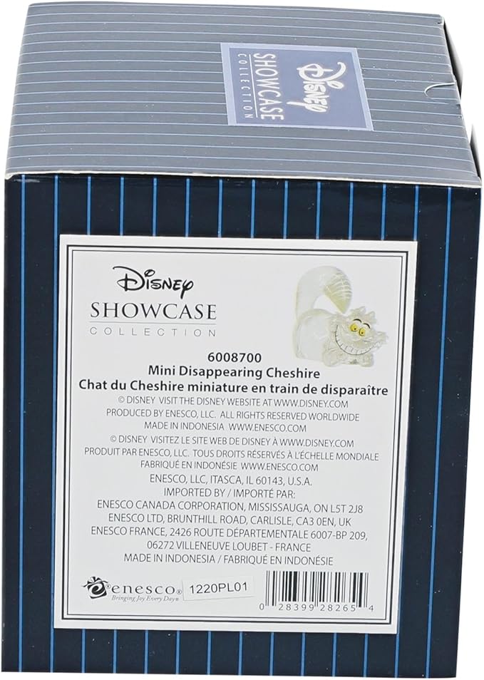 Enesco Disney Showcase Alice in Wonderland Cheshire Cat Miniature Figurine, 2.76 Inch, Clear