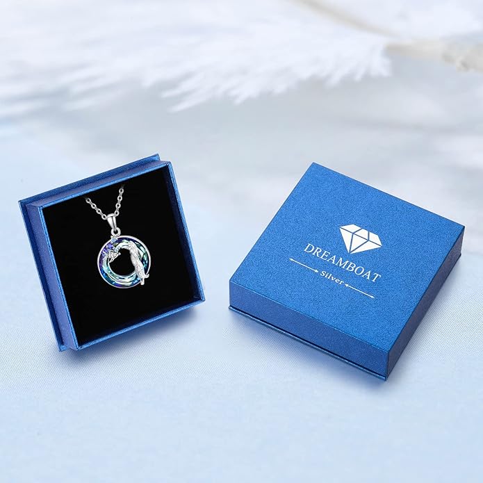 Dreamboat Sterling Silver Cat Necklace for Women Crystal Necklace Cute Animal Necklace Kitten Necklace Cat Pendant Friendship Cat Jewelry Gifts