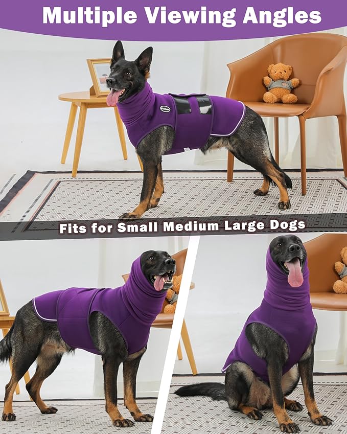 Dog Anxiety Vest with Hood, Skin-Friendly Thunder Jacket for Dogs, All-in-One Dog Calming Shirt with Hood for Thunder, Fireworks, Separation - Keep Pet Calm Without Medicine, Rose, XS