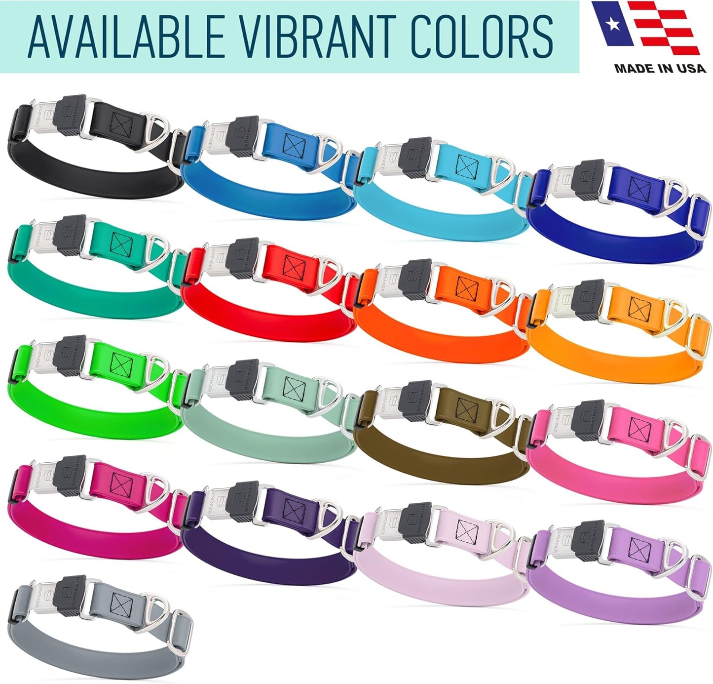 Dogline Biothane Waterproof Dog Collar with Herm Sprenger Black Stainless Steel Quick Release Buckle – Heavy Duty Tactical Durable Collar for Dogs – Comfortable Pet Collar W3/4" L12-19 Sage Green