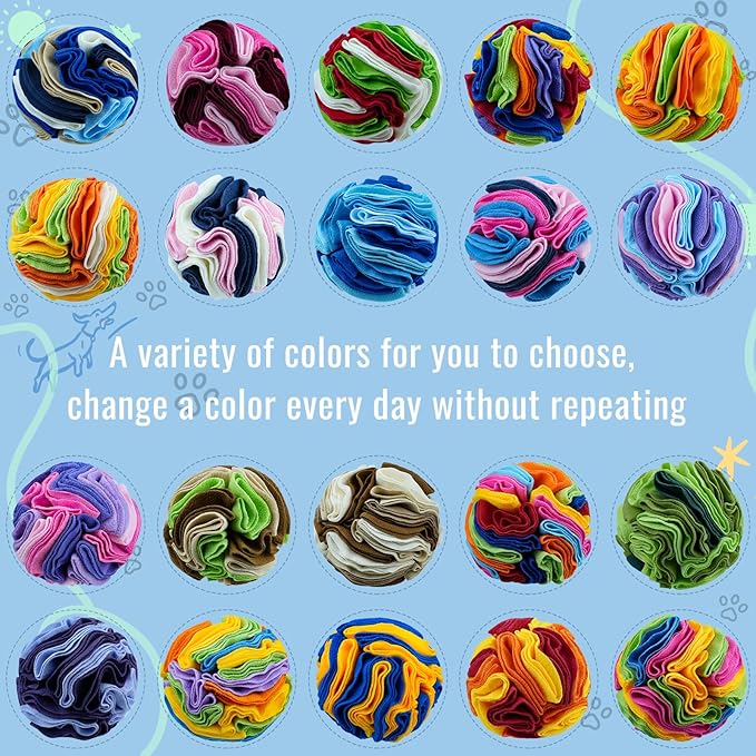 Pet Snuffle Ball, Puzzle Sniffing Interactive Dog Ball for Blind Dogs Training Stress Relief Dog Enrichment Toys Treat Machine Washable (15cm, Tropical Fruit)