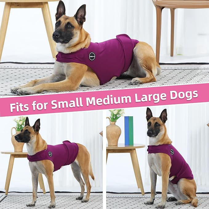 Dog Anxiety Vest, Skin-Friendly Thunder Jacket for Dogs, Dog Calming Shirt for Thunder, Fireworks, Vet Visits and Separation - Keep Pet Calm Without Medicine, Fit for Small Medium Large Dogs