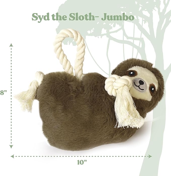 Dog Toys | Plush Toy Sloth Stuffed Animal for Dogs | Jumbo Eco Friendly Toy - Easy to Clean and Made from Non Toxic Materials