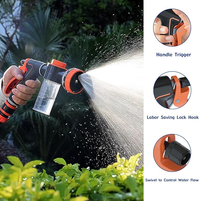 Pet Dog Wash Sprayer Shampoo & Soap Dispenser, Hose Nozzle for Indoor/Outdoor Use with 3/4' GHT Male x 1/2' NPT Male Connector, Dog Wash Hose Attachment for Pet Bathing, Watering, Car Washing