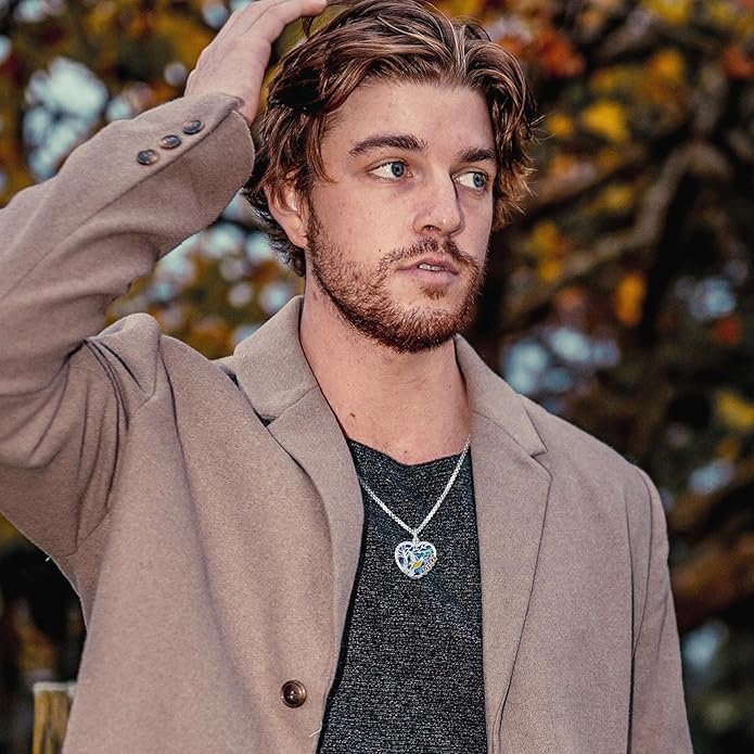 Eusense Cremation Jewelry for Ashes Urn Necklace to Put Ashes In 925 Sterling Silver Memorial Pendant Heart Urn Necklaces for Ashes Necklace for Women Men