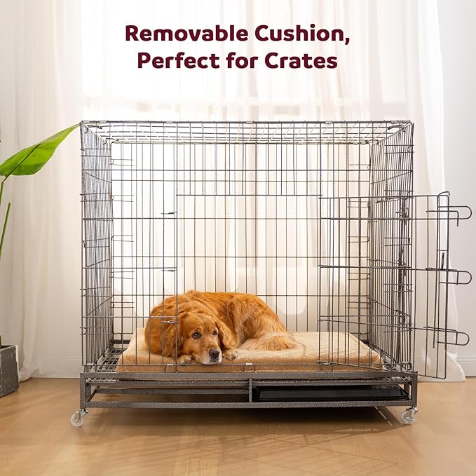 Self-Warming Orthopedic Dog Beds Large Sized Dogs - Memory Foam for Joint Pain & Arthritis, Big Dog Couch w/Washable Removable Cover & Waterproof Liner, Pet Bed w/Raised Bolster & Non-Slip Base