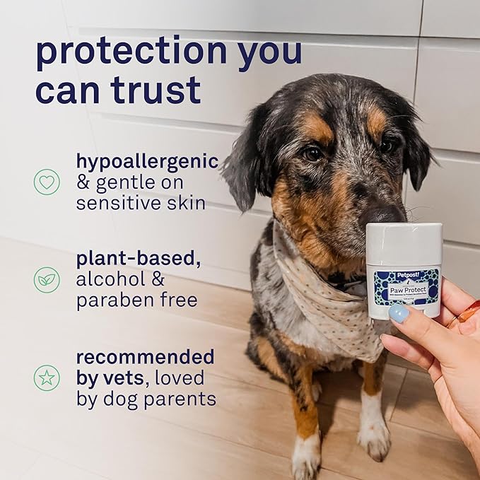 Petpost | Paw Protection for Dogs - Organic Sunflower Oil and Beeswax Balm for Hot Pavement - Wax Coats Dog Feet to Prevent Burns from Heat & Cold 0.64 oz.