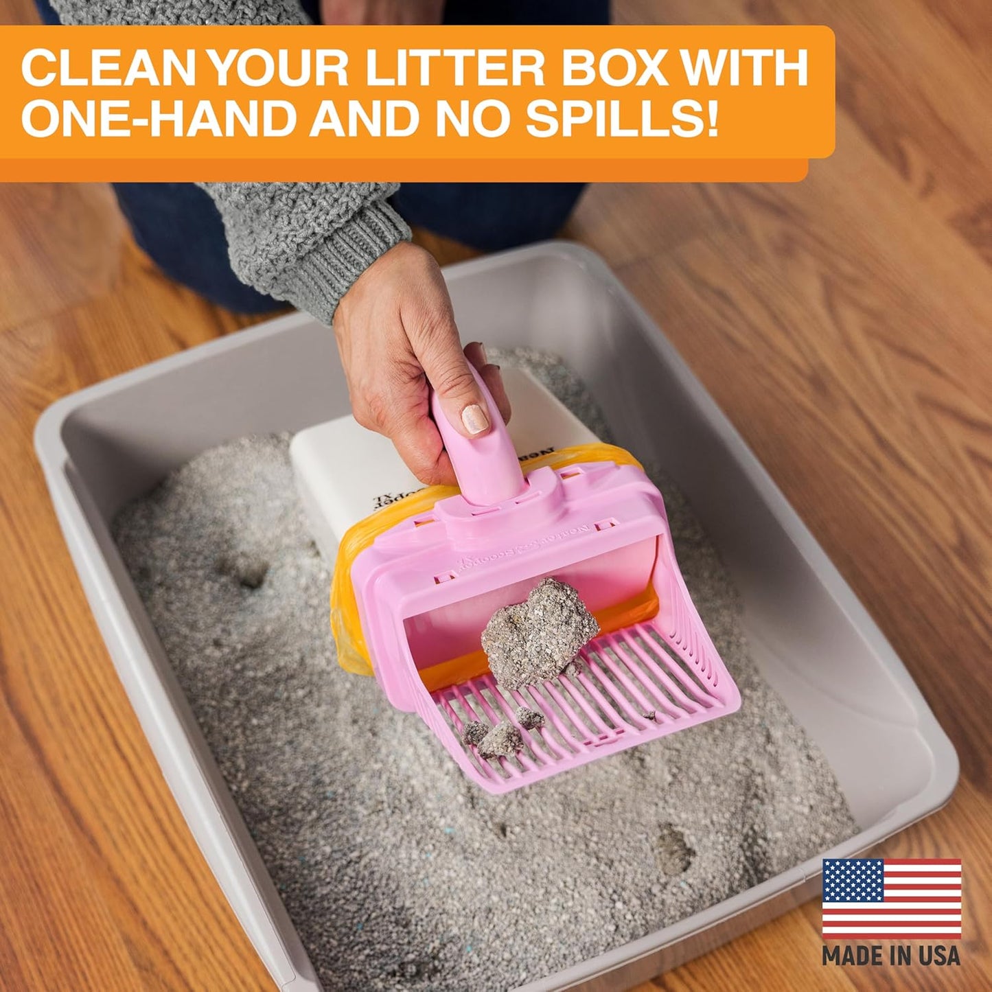 Neater Pet Brands Neater Scooper XL Cat Litter Scoop, 15 Refill Bags – Extra-Large Capacity Mess-Free Cat Litter Scooper with Bag for Large & Multiple Cats, Spill-Proof Litter Box Scooper with Holder
