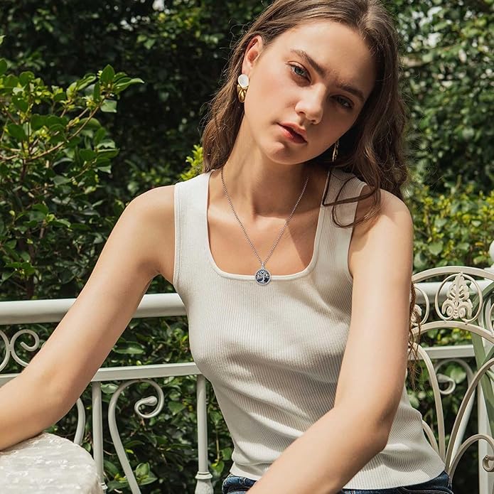 EUDORA Sterling Silver Urn Necklace for Ashes for Women Men, Ash Pendant for Human Cat Dog Ashes, Necklace for Ashes of Loved One Dad Mom Papa Pet Cremation Souvenir Jewelry for Funeral, 20inch