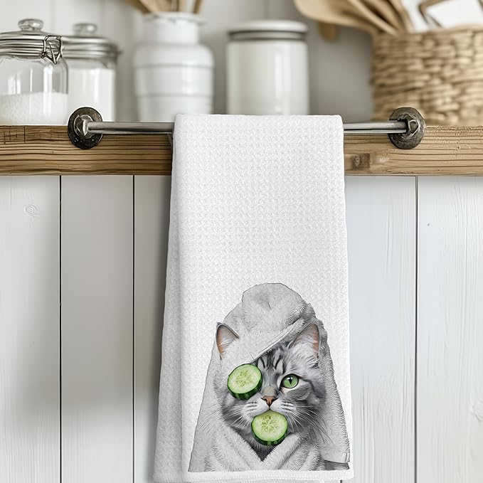 Funny Cat Hand Towels for Bathroom Decor, Cute Cat Mom Lady Lovers Gifts, Funny Kitchen Towels, Kids Bathroom Hand Towels,16x24 Inches