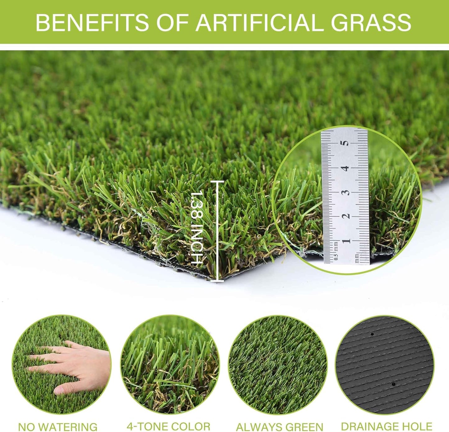 Dog Grass Pads 6 x 8 FT Artificial Grass Pee Pads for Dogs Potty Fake Grass Rug Turf Mat for Dogs Training Indoor Outdoor Garden Lawn Artificial Grass Rug