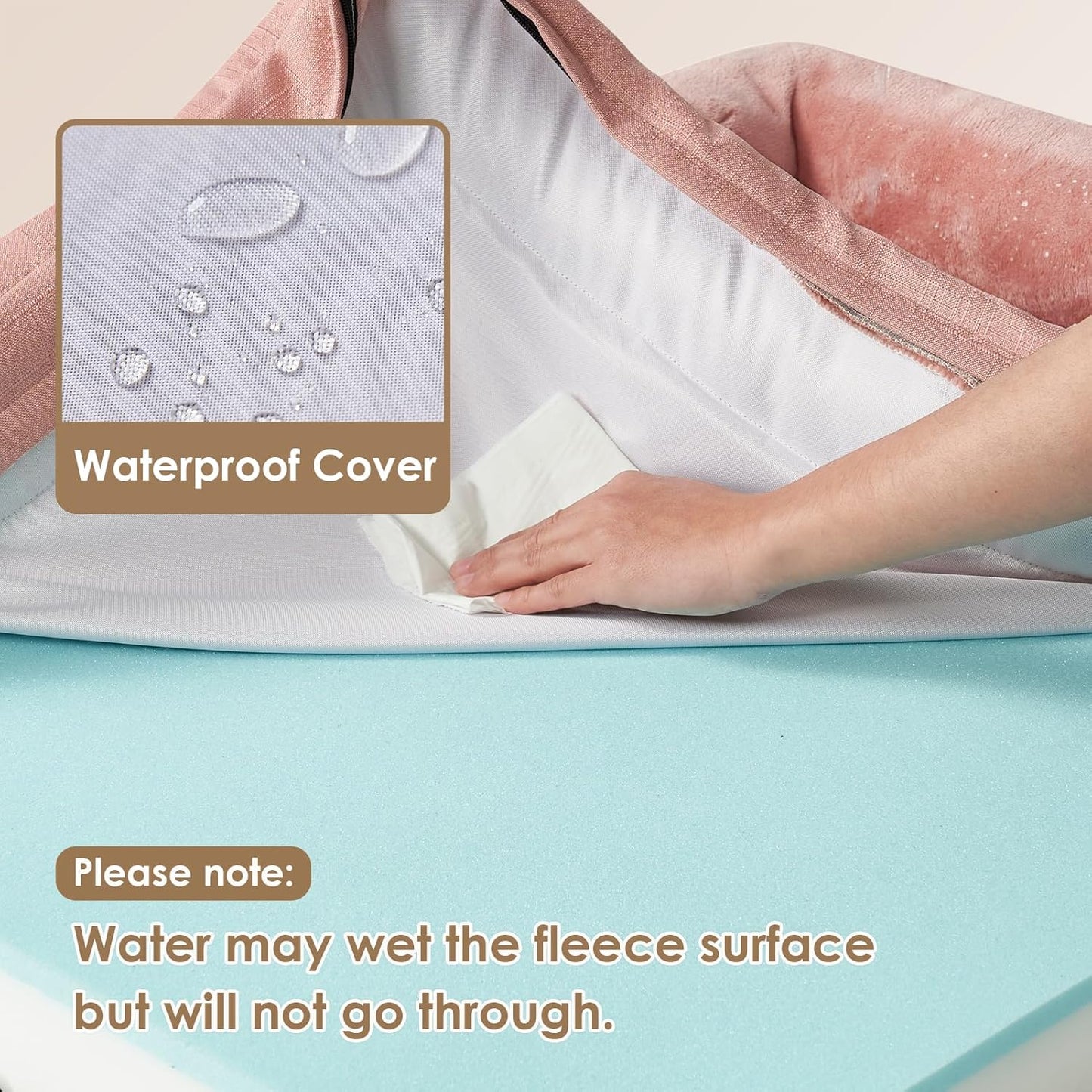 EHEYCIGA Orthopedic Dog Beds for Extra Large Dogs, Waterproof Memory Foam XL Pet Bed with Sides, Non-Slip Bottom and Egg-Crate Foam Big Dog Couch Bed with Washable Removable Cover, Dusty Pink