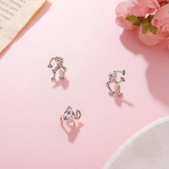 Frog Earrings for Women Mothers Day Gifts Vintage Frogs Shaped Stud Earrings Funny Cute 3D Animal Earrings Jewelry Gifts
