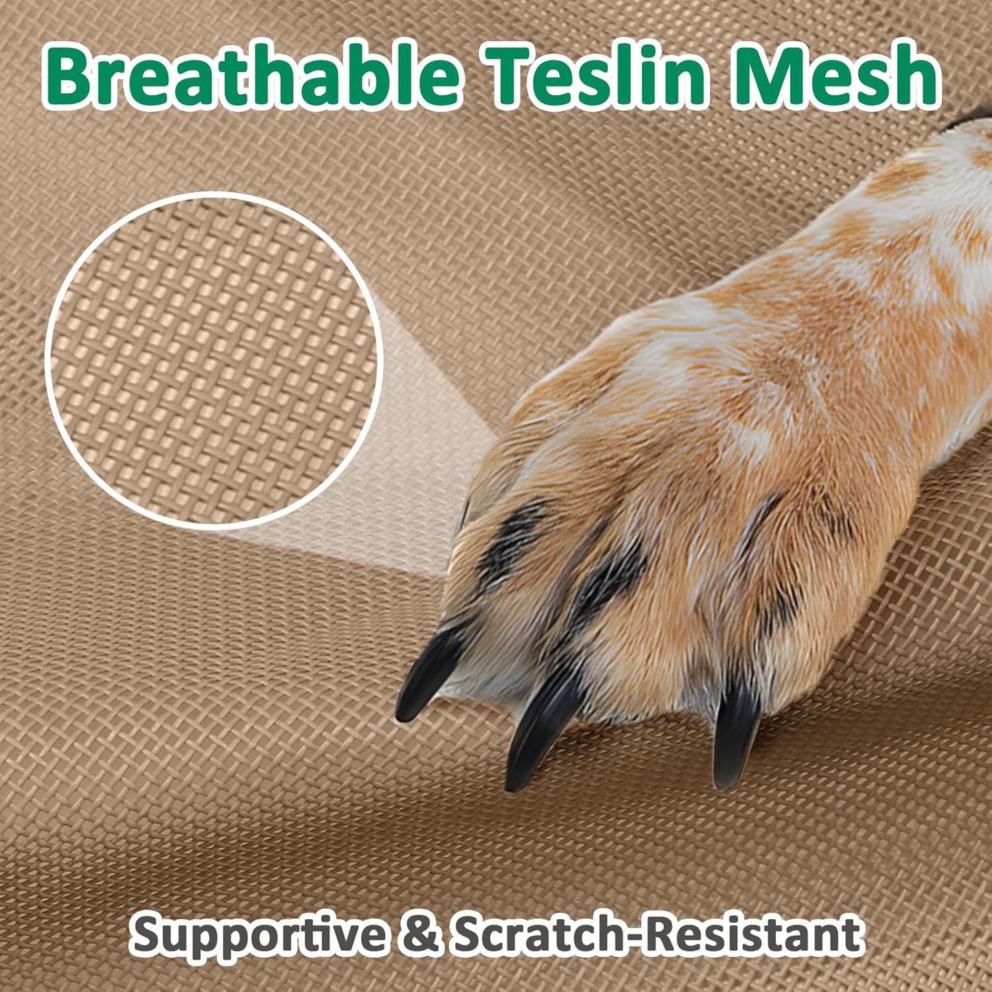 Elevated Dog Beds Medium Sized Dogs, Raised Dog Bed Outdoor, Cooling Pet Cot Bed Frame with Breathable Mesh & Non Slip Feet, Lifted Pet Hammock Bed (M, Brown)