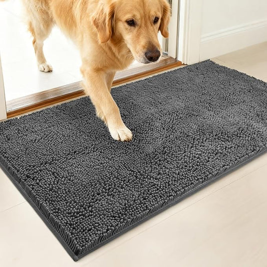 Dog Door Mat Indoor Entrance, 72" x 36" Absorbent Quick-Drying Mud Mat for Dogs, Non-Slip Door Rugs for Entryway Indoor Washable, Soft Chenille Dog Mat for Muddy Paws