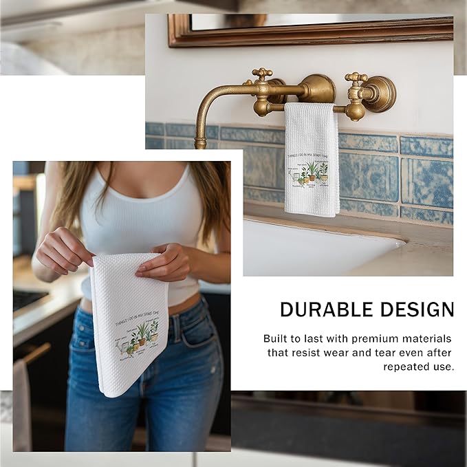 Gifts for Plant Lovers Houseplant Botanical Kitchen Dish Tea Towels,Plant Mom Lady Gardener Gifts Hand Towels for Bathroom Decor, 16x24 Inch