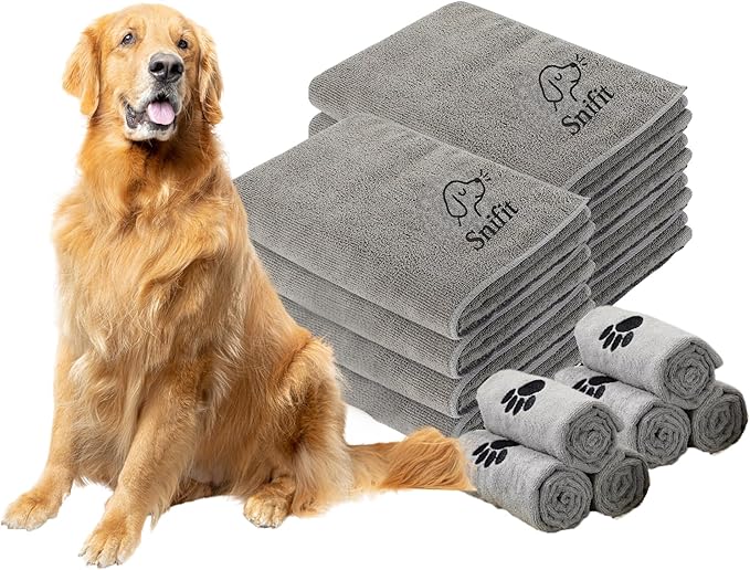 Dog Towel Keeps Your Pet Cozy After Every Use - Microfiber Towels for Drying Dogs & Cats - Quick & Efficient Grooming Gray Towel for Outdoor Play - Gently Dries Your Pet’s Fur 60x100cm Medium
