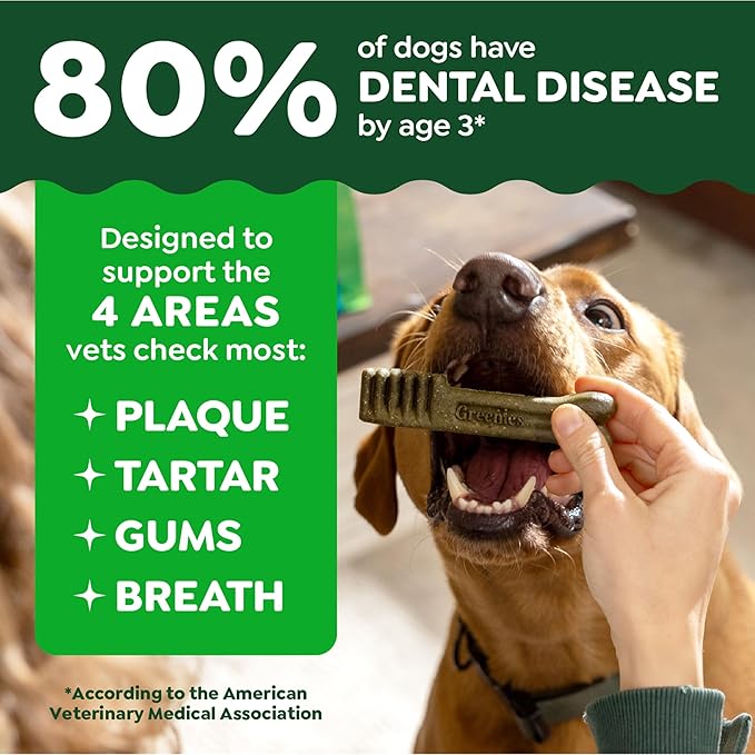 Greenies Veterinarian-Recommended Adult Natural Dental Dog Treats Regular Size, Dog Dental Chews, Original Flavor, 6 oz. Pack, 6 Count