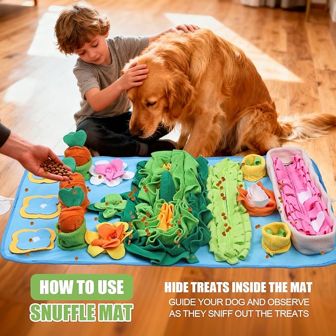 Snuffle Mat for Dogs Large Breed - 32'' X 20'' Washable Durable Sniff Mat for Slow Feeding Training, Enrichment Puzzle Toy for Mental Stimulation & Stress Relief