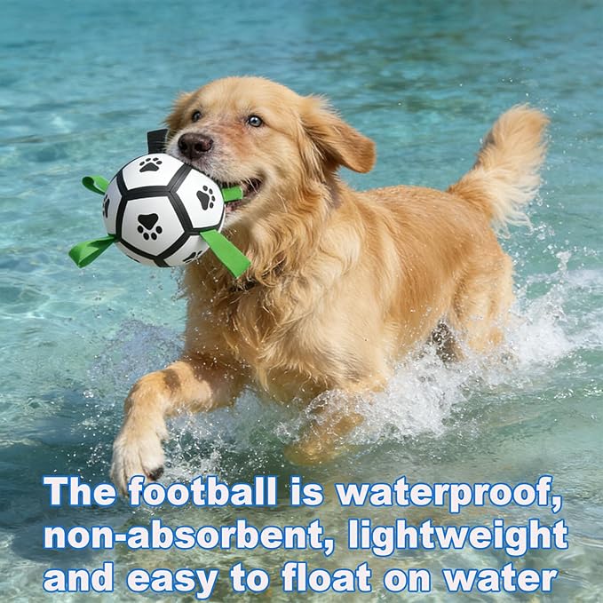 Dog Toys, Dog Soccer Ball with Straps for World Cup, Interactive Dog Balls for Small Breed, Dog Birthday, Herding Ball, Durable Toy for Puppy Outdoor Play (5 Inch)