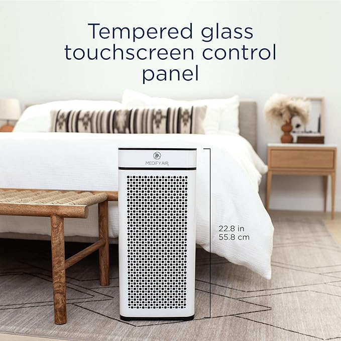 Medify MA-40 Air Purifier with True HEPA H13 Filter | 1,793 ft² Coverage in 1hr for Smoke, Wildfires, Odors, Pollen, Pets | Removal to 0.1 Microns | White, 2-Pack