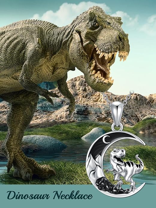 Gothic Jewelry Bat/Cat/Wolf/Dragon/Owl/Fox/Spider/Sun Pendant Sterling Silver Crescent Moon Necklace for Women Girls Black Jewelry Gifts