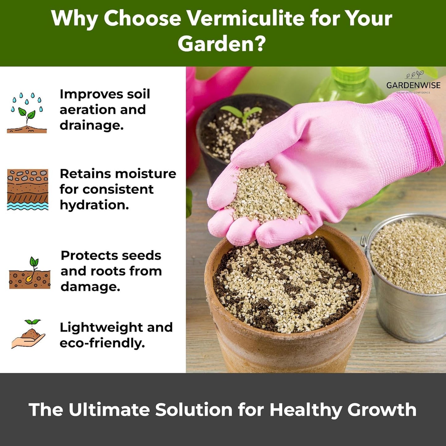 Organic Coarse Vermiculite for Indoor Gardening Plants and Mushrooms – Enhances Soil Aeration, Seed Germination, Rooting Cuttings – Small Packages and Bulk (Vermiculite Grade 4 – Coarse, 5 qt)