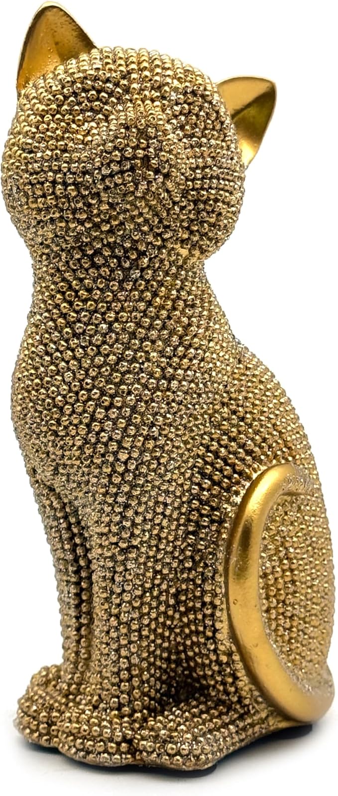 FUNSXBUG Decorative Cat Sitting Statue Art Figurines Sculpture Collectibles Home Office Desktop Decor Outdoor Garden Tabletop Display Decoration (Gold)