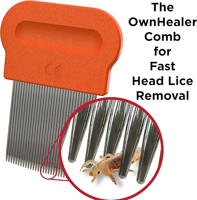 OWNHEALER Professional Lice Comb Kit - for Lice, Nits, and Dandruff Removal. Quick Results for Head Lice Treatment - Suitable for All Hair Types. Peine para piojos y liendres.