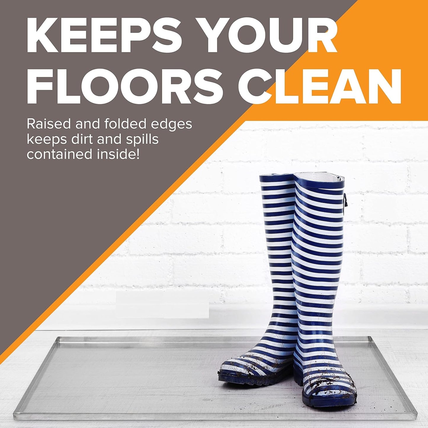 52.38" x 34.25" Metal Replacement Dog Crate Pan Chew Proof Crack Proof Pet Kennel Tray Central Dog Training Crate Pan Pet Supplies, Stainless Steel, 1" H