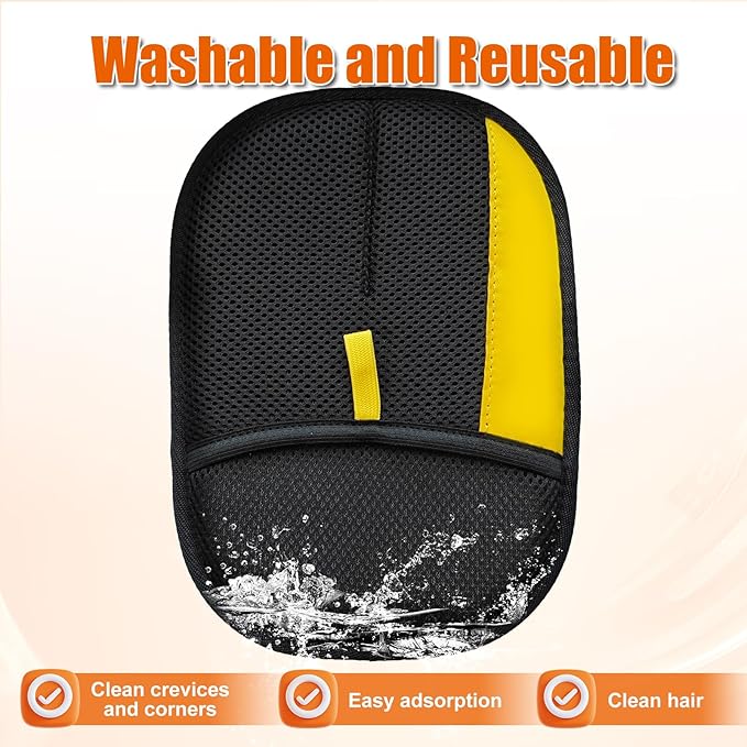 Electrostatic Gloves for Pet Hair Removal: Upgraded 2 PCS Animal Fur Removal Tool for Dogs & Cats Efficient Reusable Pet Hair Remover for Couch Carpet Car Seat Clothing Versatile Quick Clean